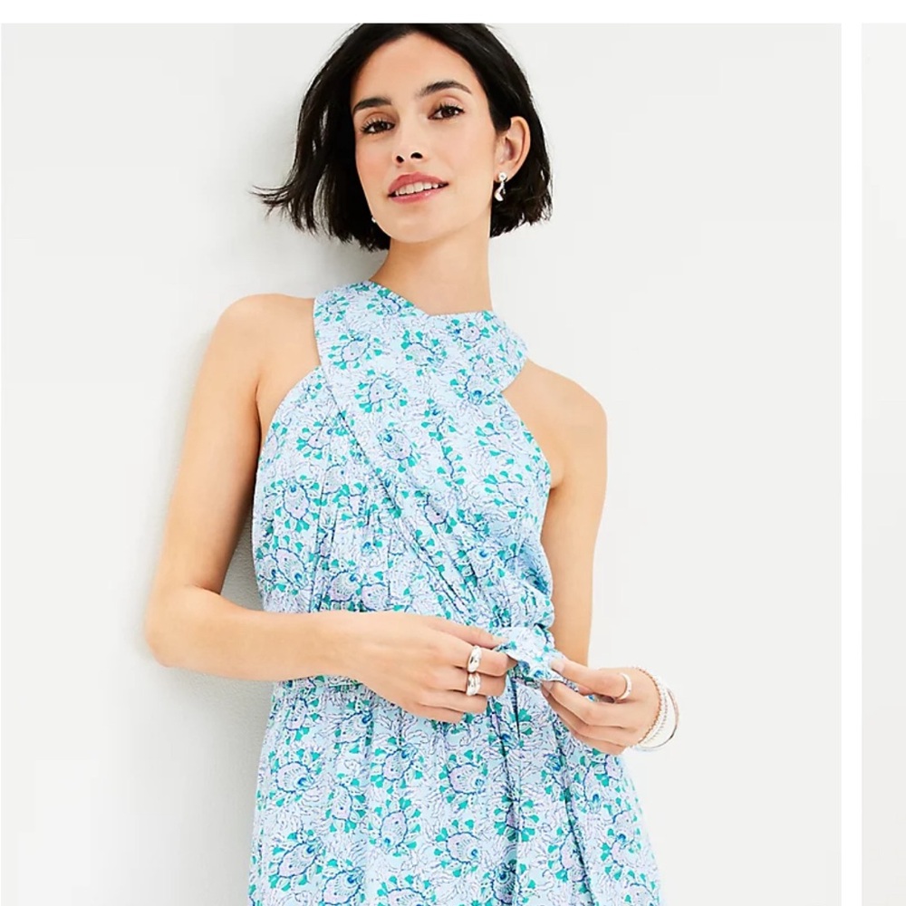 Loft bloom halter crossover dress, size 6. New with tags.
